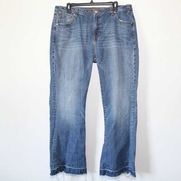 Rock & Roll Cowgirl High Rise Trouser Jeans Raw Hem Women's 36 x 32 H12958 - Picture 3 of 12